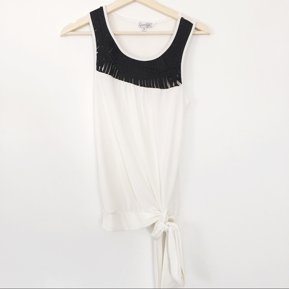 Woven Tie Up Tank Top